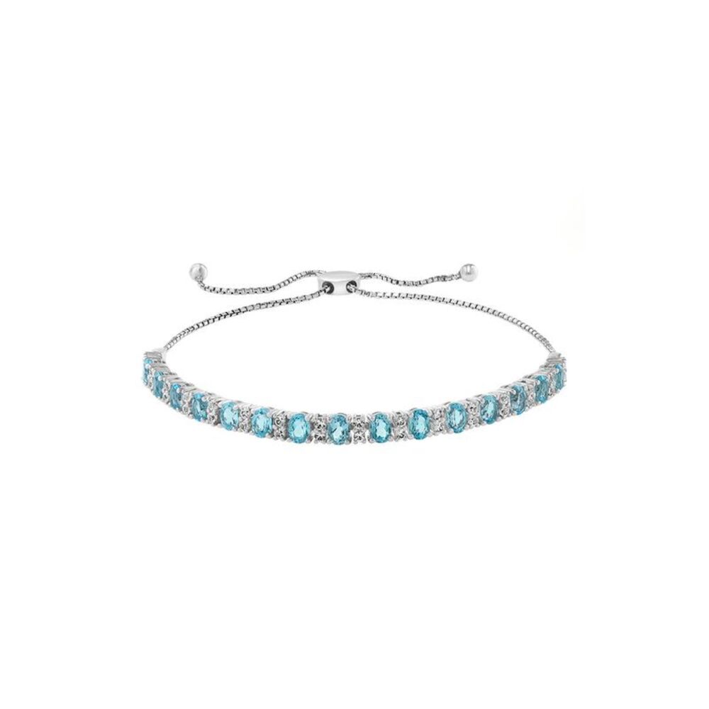 Effy Fine Jewelry Silver 3.80 Ct. Tw. Blue Topaz, White Sapphire Bracelet